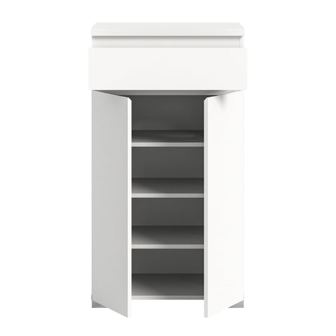 Rootz ShoeLove Shoe Cabinet - Wood Material - White - Approx. 60x109x40 cm Modern and Easy to Care - Timeless Design - Shoe Storage System - FSC Certified