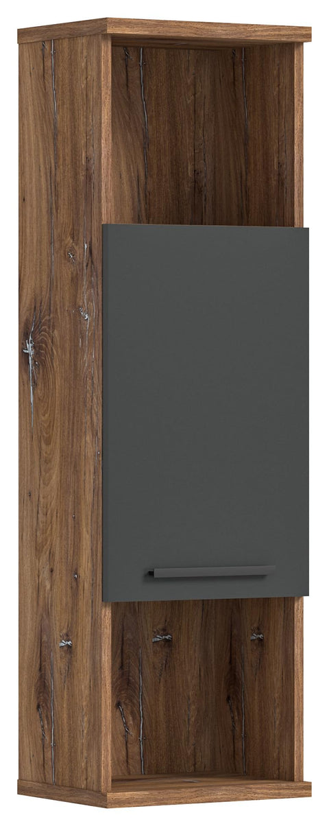 Rootz Ramon Hanging Tall Cabinet - Bathroom Cabinet - Bathroom Storage - Wood Material - Gray - Approx. 35x112x25 cm