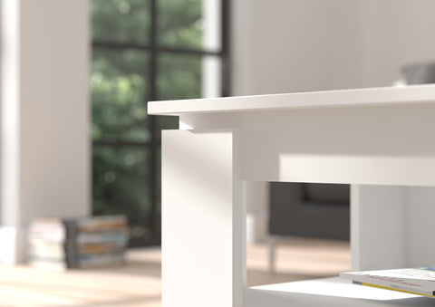 Rootz Titan Coffee Table - Wood Material - White Replica - Systematic Living - 100cm x 45cm x 60cm - FSC Certified, Sustainable Production