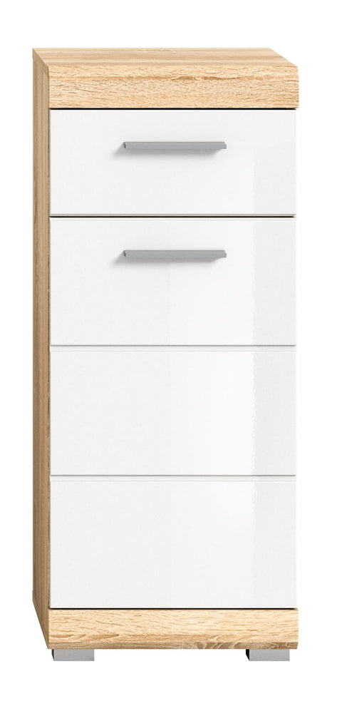 Rootz Lambada Tall Cabinet - Bathroom Furniture - Wood Material - Sonoma Oak - Modular Design - 37cm x 88cm x 31cm