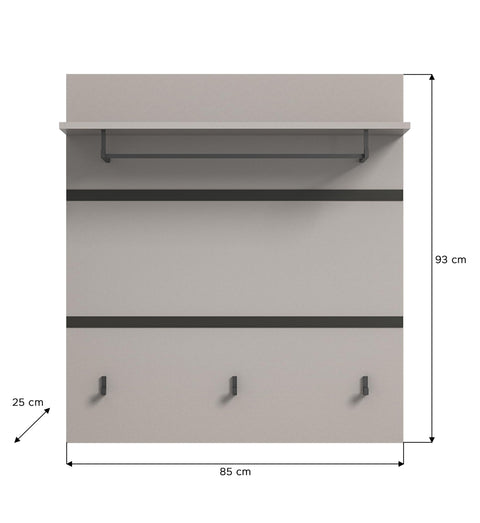Rootz Wardrobe - Jaru Wardrobe Panel - Storage Organizer - Gray - Wood Material - 85cm x 93cm x 25cm - Sustainable Design - FSC Certified