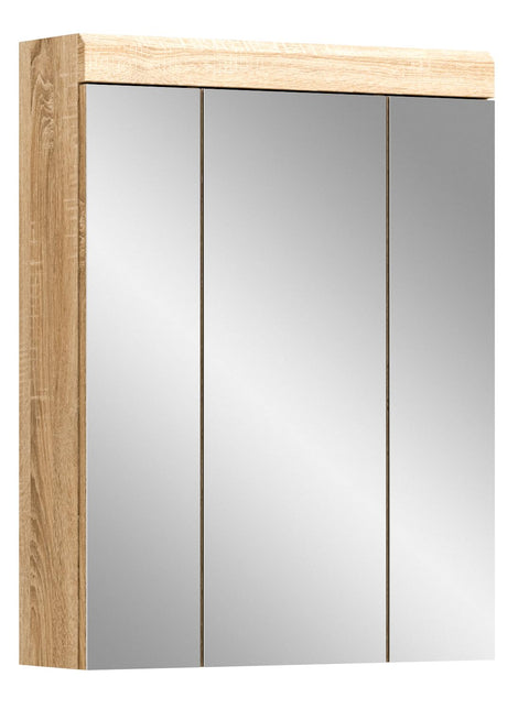 Rootz Lambada Mirror Cabinet - Bathroom Furniture - Wood Material - Sonoma Oak - Timeless Design - 60cm x 77cm x 21cm