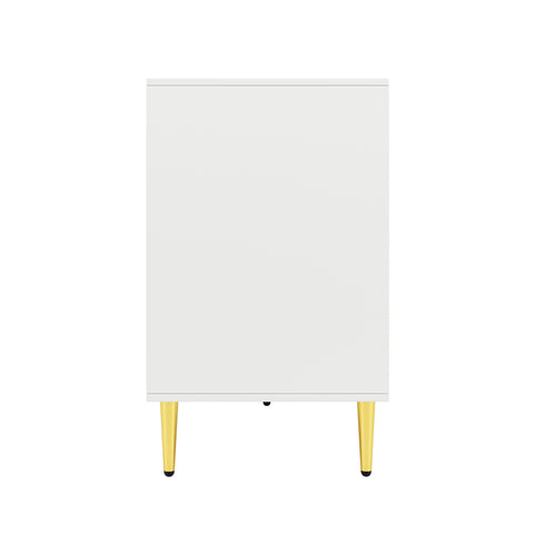 Rootz White Sideboard - Buffet Cabinet - Storage Unit - Elegant Design, Easy Cleaning, MDF, 152cm x 40cm x 75cm