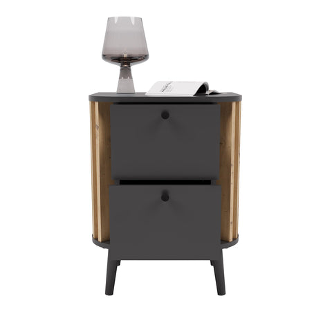 Rootz Pure Chest of Drawers - Night Dresser - Gray - Wood Material - Sustainable - 45cm x 60cm x 30cm