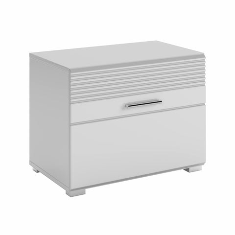 Rootz LINUS Hallway Furniture Set - White High Gloss - Entryway Storage - Puristic Design - 115cm x 190cm x 37cm