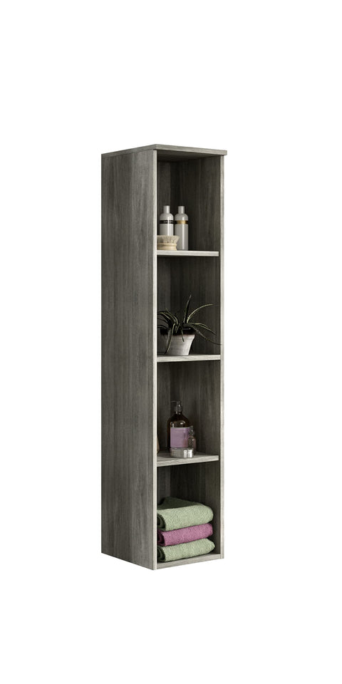 Rootz Wooden Hanging Bathroom Shelf - Bath Cabinet - Smoky Silver - Space-saving Design - Approx. 30cm x 136cm x 31cm