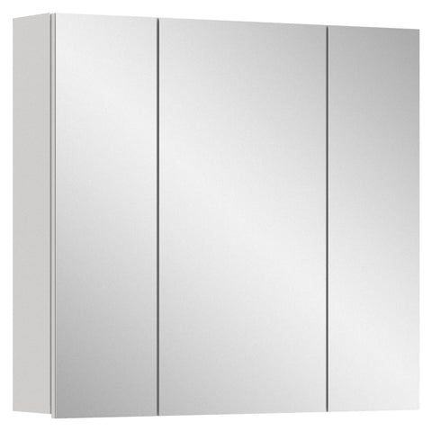 Rootz Vira White Melamine Mirror Cabinet - 2 Doors - 2 Shelves - Large Mirror - Timeless Design - Modular - FSC Certified - 82cm x 77cm x 18cm