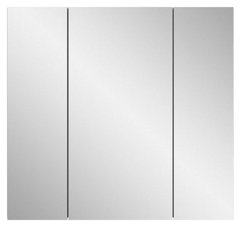Rootz Vira White Melamine Mirror Cabinet - 2 Doors - 2 Shelves - Large Mirror - Timeless Design - Modular - FSC Certified - 82cm x 77cm x 18cm