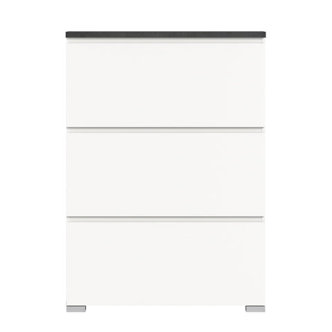 Rootz Shoe Cabinet - Shoe Tipper - Shoe Storage - Wood Material - White - Offset Industrial Gray Nb - Approx. 95cm x 133cm x 18cm