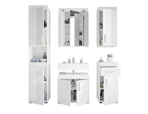 Rootz Snow Bathroom Furniture Set - Wood Material - Silver - Medium - Timeless Design - 35cm x 147cm - FSC Certified