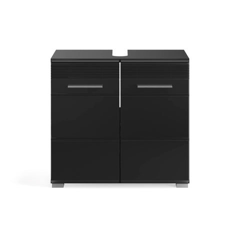 Rootz Linus Bathroom Furniture Set - Black High Gloss - Matching Bathroom Set - 2 Piece Vanity Unit - Sleek Design - 120cm x 45cm x 86cm