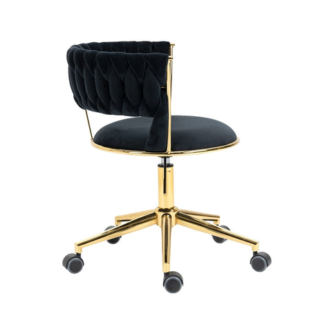 Rootz Swivel Office Chair - Velvet Chair - Ergonomic Chair - Luxury Design - 62cm x 62cm x 67-76.98cm