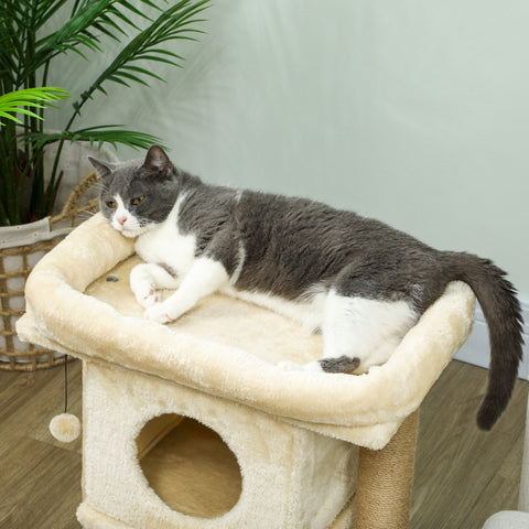 Rootz Cat Tree - Pet Playground - Feline Activity Center - Jute Mat - 40x40x57 cm - Cozy Bed Benefits