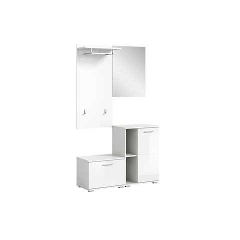 Rootz Combinable Wardrobe Furniture - Closet Organizer - White Storage Unit - Modular System - Sustainable - 110cm x 191cm x 37cm