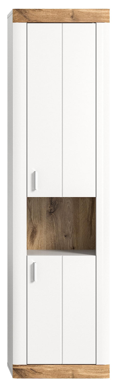 Rootz Bathroom Furniture Set - Tall Cabinet - Hanging Organizer - Wood Material - White Finish - Approx. 45cm x 172cm x 30cm