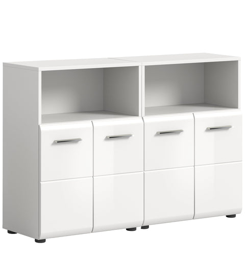 Rootz 2-Piece Set Bathroom Vanity - White High Gloss - Contemporary Design - Space-Saving - 120cm x 190cm x 32cm
