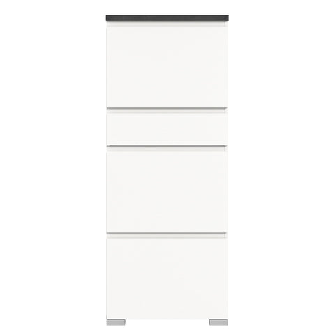 Rootz Shoe Cabinet - Shoe Chest - Shoe Organizer - Wood Material - White & Industrial Gray Nb - 60cm x 152cm x 27cm