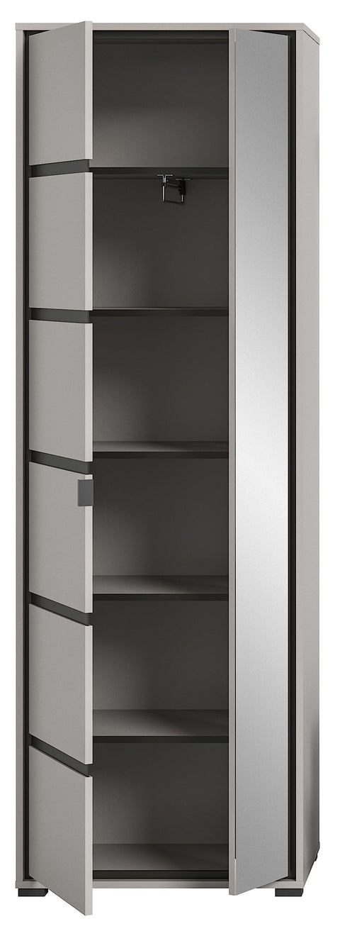 Rootz Jaru Wardrobe - Closet Organizer - Wood Material - Gray - Sustainable Production - Approx. 65cm x 196cm x 37cm