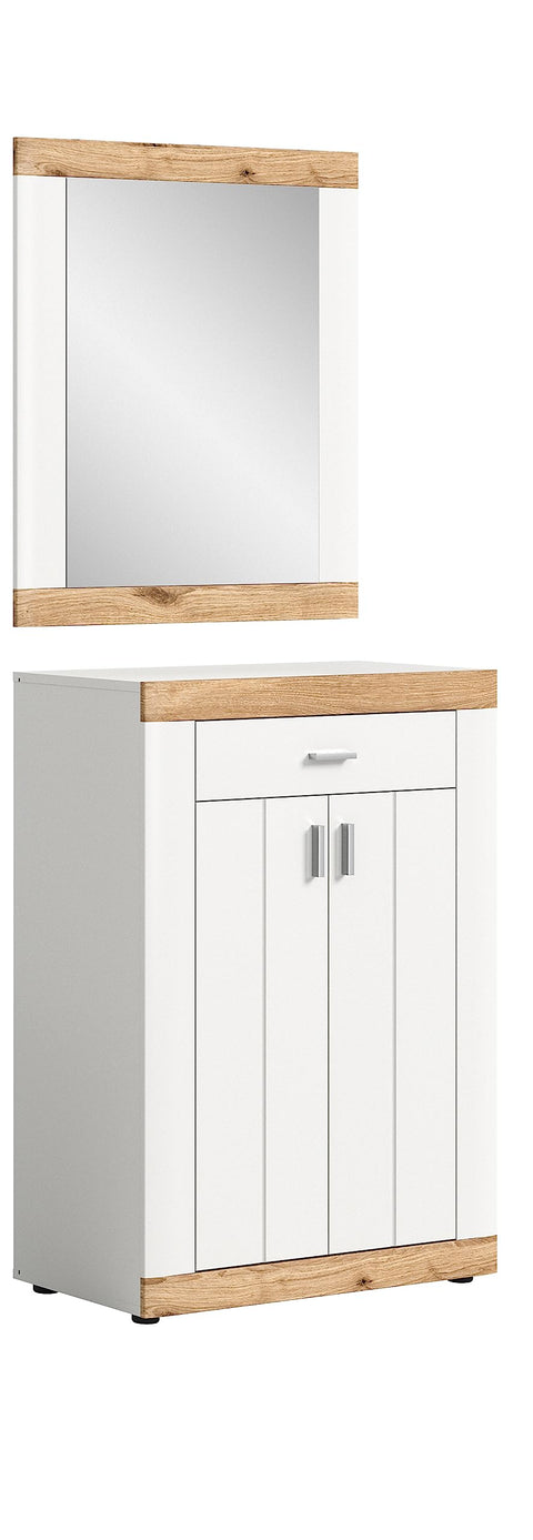 Rootz 2 Piece Wardrobe Set - Closet System - Dresser - White Finish - Sustainable Wood Material - Space Saving - FSC Certified - 150cm x 60cm x 200cm