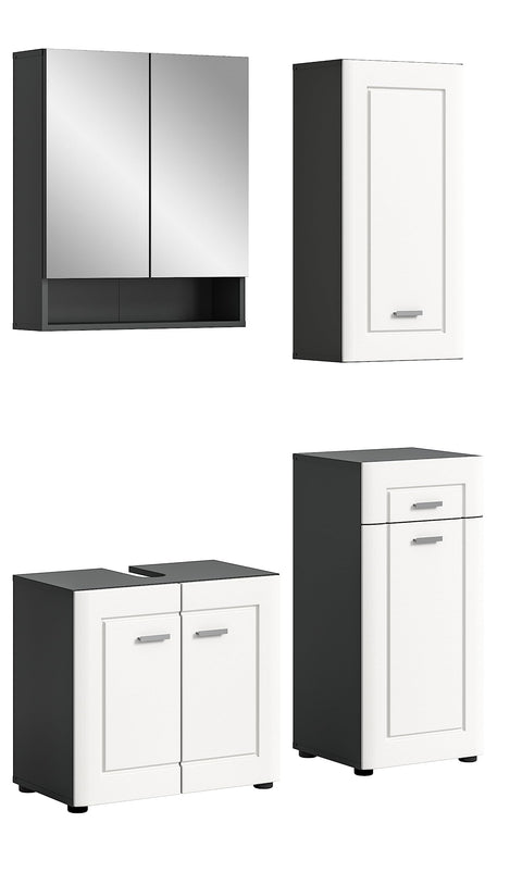 Rootz Bathroom Furniture Set - Wood Material - Gray - Timeless Design - FSC Certified - 4 Pieces - 120cm x 50cm x 150cm