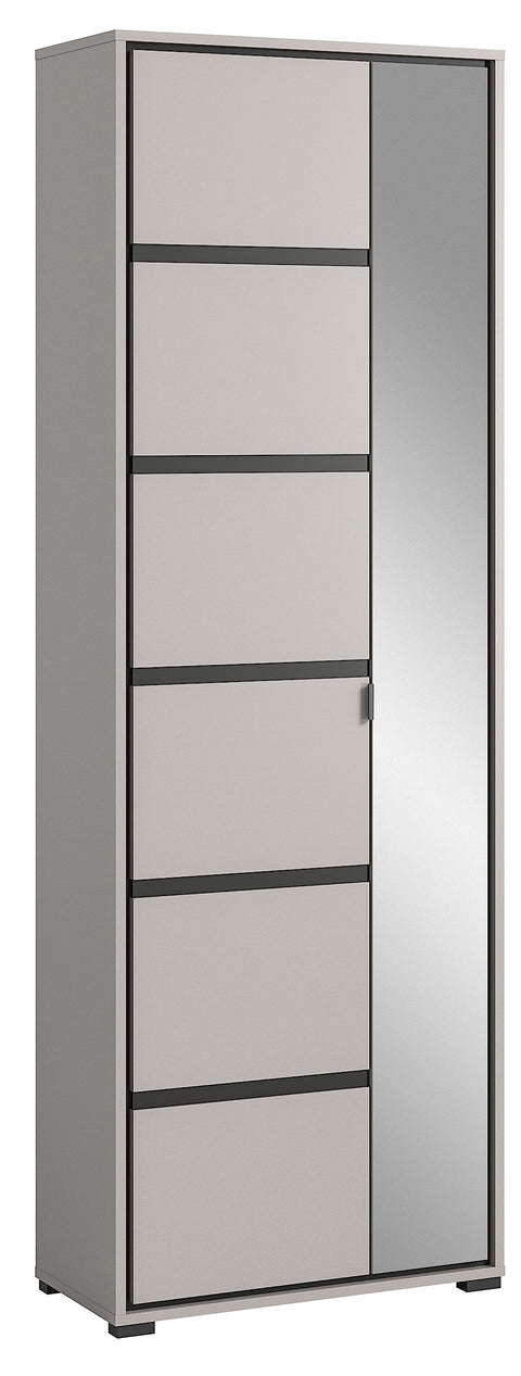 Rootz Jaru Wardrobe - Closet Organizer - Wood Material - Gray - Sustainable Production - Approx. 65cm x 196cm x 37cm