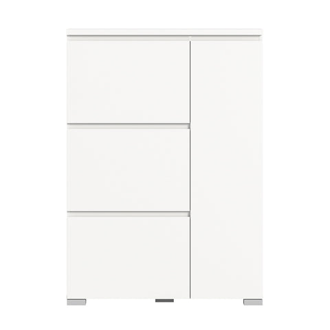Rootz Shoe Cabinet - Hallway Cupboard - Entryway Organizer - Wood Material - White - Approx. 95x133x18 cm
