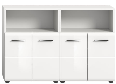 Rootz 2-Piece Set Bathroom Vanity - White High Gloss - Contemporary Design - Space-Saving - 120cm x 190cm x 32cm