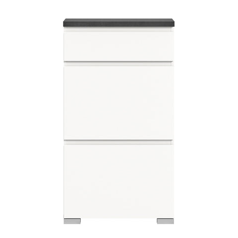 Rootz Shoe Cabinet Organizer - Wooden Shoe Storage - White Shoe Rack - Industrial Gray Shoe Shelf - FSC Certified - 60cm x 109cm x 27cm