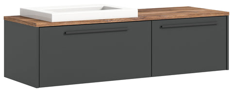 Rootz Gray Bathroom Vanity - Wood Material - Vanity Cabinet - Durable - 140cm x 43cm x 48cm