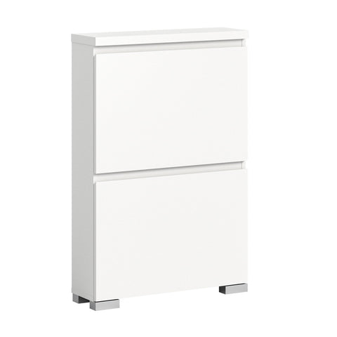 Rootz Shoe Cabinet - Shoe Storage - Shoe Organizer - FSC Certified - Wood Material - White - Approx. 60x91x18 cm