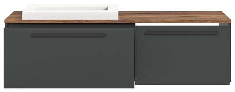 Rootz Gray Bathroom Vanity - Wood Material - Vanity Cabinet - Durable - 140cm x 43cm x 48cm