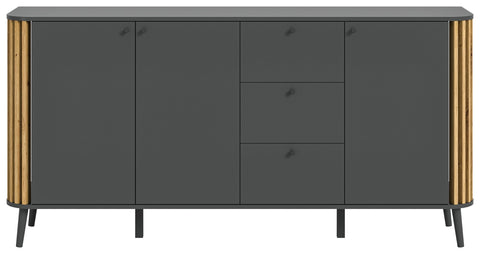 Rootz Gray Chest of Drawers - Sideboard Pure - Artisan Oak Nb - Modern Design - Sustainable - Approx. 177x88x40 cm