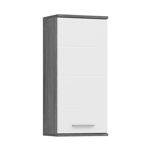 Rootz Blake Wall Cabinet - White High-Gloss Bathroom Furniture - MDF - Smoke Silver Nb. - Modular Design - FSC Certified - 35cm x 77cm x 25cm