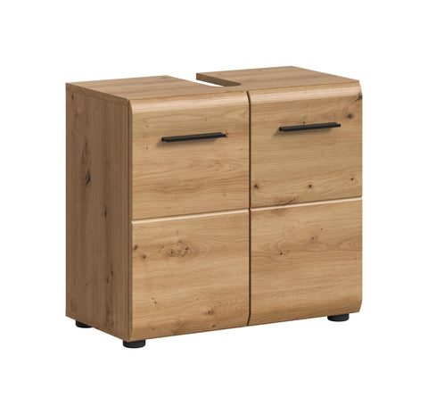 Rootz Vanity Unit - Bathroom Cabinet - Sink Storage - Brown - Space-Saving - 60cm x 54cm x 30cm