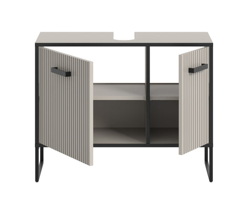 Rootz Vanity Unit - Bathroom Cabinet - Storage Furniture - Easy-Care Surface - 80x63x36 cm - Grey