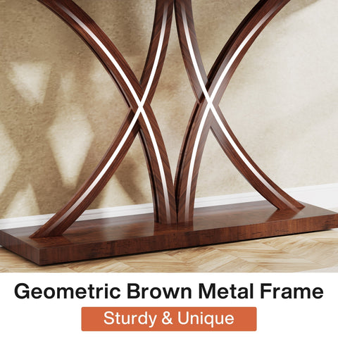 Rootz Console Table - Sofa Table - Entryway Table - Durable MDF & Metal - 160cm L x 30cm W x 80cm H - Sturdy Frame