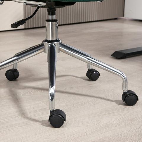 Rootz Boho Chic Office Chair - Desk Chair - Computer Chair - Faux Rattan Backrest - Velvet-Look Seat - High-Density Padding - 57cm x 57cm x 80-88cm