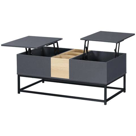 Rootz Height-Adjustable Coffee Table - Modern Table - Living Room Table - Hidden Storage - 100L x 50W x 42.5H cm
