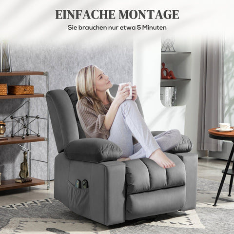 Rootz Electric Riser Chair - Reclining Armchair - Power Lift Chair - USB Ports, Massage & Heat - 101cm x 93cm x 104cm