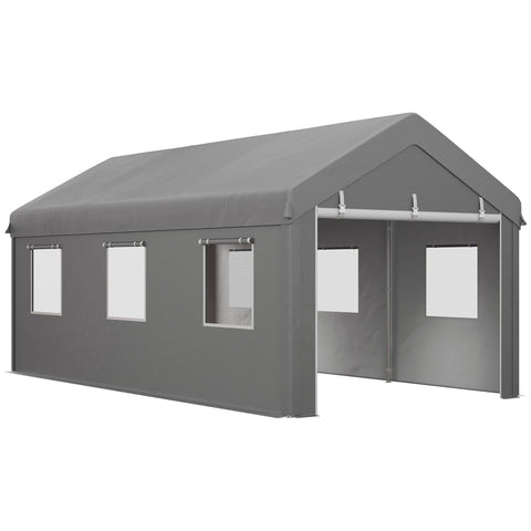 Rootz Tente Garage Carport - Storage Shelter - Auto Cover - Weatherproof Protection - 6m x 2.95m x 2.78m