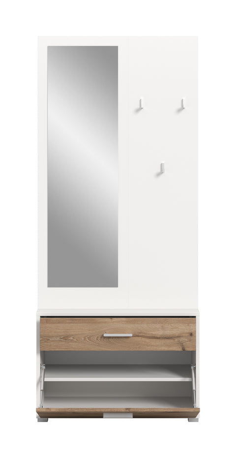Rootz Wardrobe Combination - Closet Organizer - Space-Saving Storage - Easy-Care Surface - 80cm x 190cm x 38cm