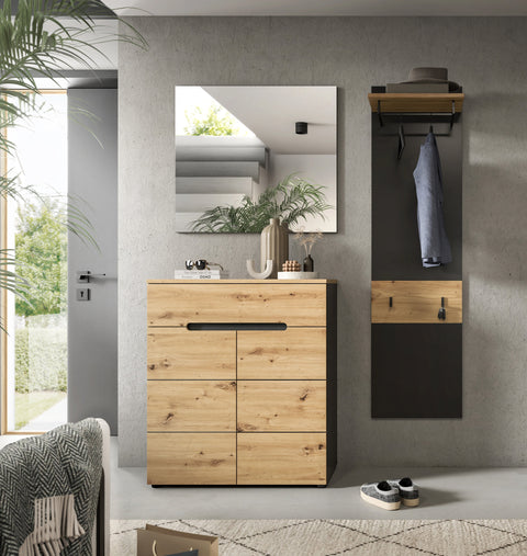 Rootz Wardrobe Combination Set - Closet Organizer - Entryway Storage - Brown - 140cm x 190cm x 37cm - Space-Saving Solution