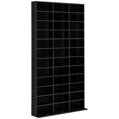 Rootz CD/DVD Shelf Storage - Media Organizer - Adjustable Shelving - Stores 1116 CDs - 102 x 24 x 195 cm - Elegant Black Finish