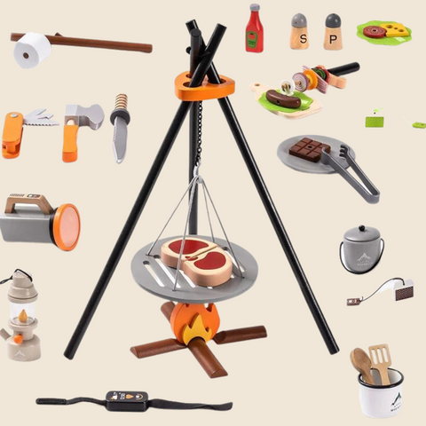 Rootz Kids Camping Toys Set - Pretend Play Camping Gear - Outdoor Adventure Kit - Realistic Experience - Safe Materials - Skill Development - Various Sizes