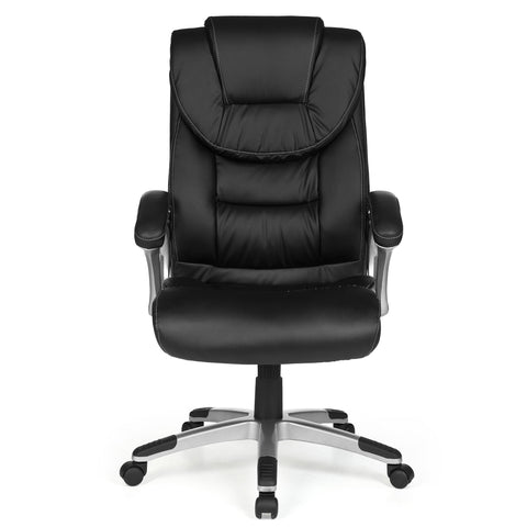 Rootz Swivel Chair - Office Chair - Executive Chair - Extra High Backrest - Wide Seating Area - Adjustable Height - Rocking Mechanism - Lumbar Support - 112-122cm x 67cm x 60cm
