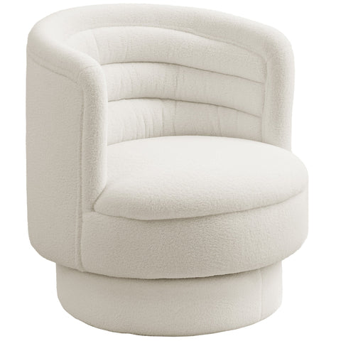 Rootz Rotatable Upholstery Chair - Modern Lounge Armchair - White Chair - 360° Swivel - 74cm x 74cm x 74cm