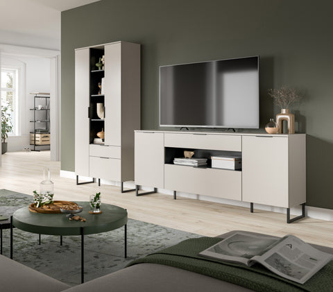 Rootz Living Room Combination Set - Storage Unit - Sideboard - Space-Saving - 240x192x41 cm