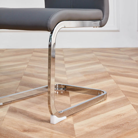 Rootz 4 Piece Set Dining Chairs - Dinner Chairs - Ergonomic Seating - Chrome-Plated Stability - 42cm x 54cm x 100cm