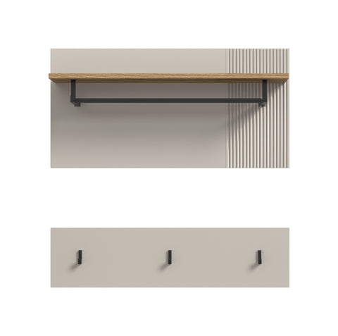 Rootz Wall Panel Cashmere Replica - Organizer - Entryway Storage - Easy Assembly - 80cm x 80cm x 28cm