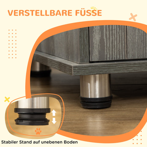 Rootz Dog Crate - Pet Crate - Dog Kennel with Lock - Secure Design - 85 x 55 x 75 cm - Grey